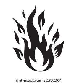 Hand drawn fire icons. Fire Flames Icons Vector Set. Hand Drawn Doodle Sketch Fire, Black and White Drawing. Simple fire symbol.