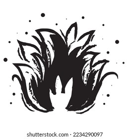 Hand drawn fire icons. Fire Flames Icons Vector. Hand Drawn Doodle Sketch Fire, Black and White Drawing. Simple fire symbol.