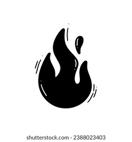 Hand Drawn Fire Illustration. Doodle Vector. Isolated on White Background - EPS 10 Vector