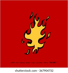 Hand drawn Fire illustration - vector