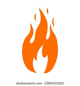 Hand drawn fire silhouette. Fireball vector sketch. Icon