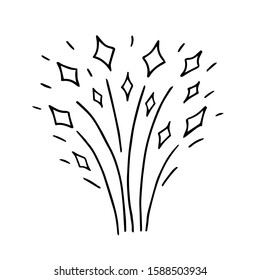 Hand drawn firecracker. Doodle vector illustrations for greeting cards, posters, stickers, packaging. Isolated on a white background.