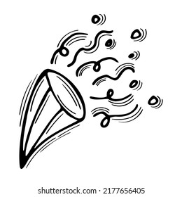 Hand drawn firework. Celebration concept. Doodle petard, firecracker, sparkler. Vector illustration