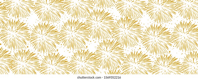 Hand drawn fireworks background – stock vector