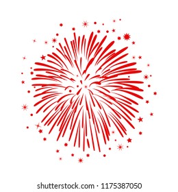 Hand drawn fireworks – stock vector