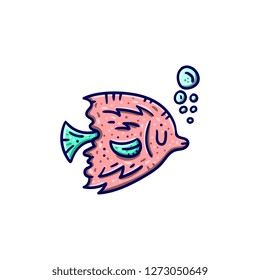 Hand drawn fish cliaprt. Vector illustration