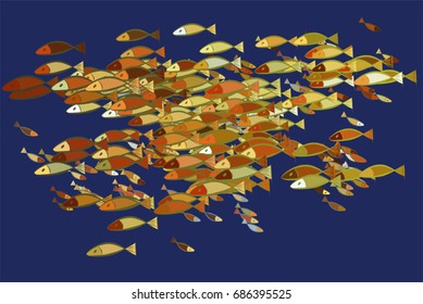 Hand drawn fish illustrations background, good for graphic design, invitations cards, flyers, wallpapers, booklets or posters Vector graphic.