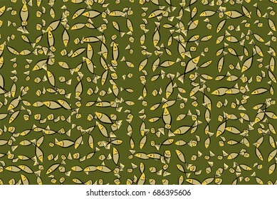 Hand drawn fish illustrations background, good for graphic design, invitations cards, flyers, wallpapers, booklets or posters Vector graphic.