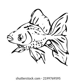Illustrationssymbol für handgezeichnete Fische