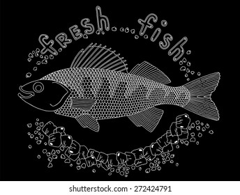 Funny Fish Sketch Style Coloring Book Stock Vector (Royalty Free ...