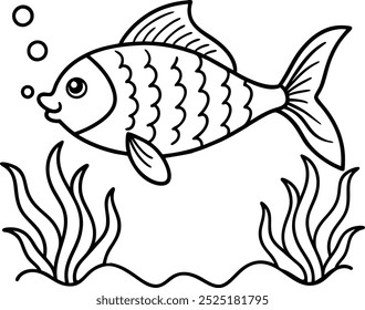 handgezeichnete Fischkontur
