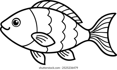 hand drawn fish outline illustration