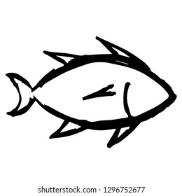 Hand Drawn of Fish or Pisces Zodiac sign for Graphic Design, Shirt, Background, Logo, Icon and Template. Vector Illustration.