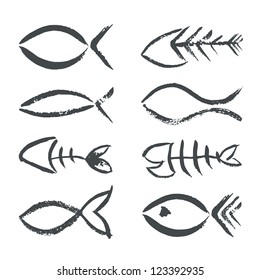 Hand Drawn Fish Symbols