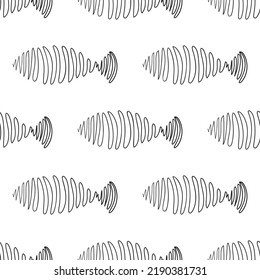 Patrón de peces dibujados a mano sin fisuras. Fondo de los peces esquematizados, baldosas de doodle, símbolos de pesca dibujados, ilustración del vector de los peces oceánicos