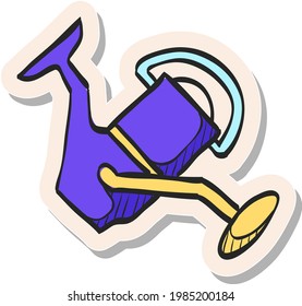 Hand drawn Fishing reel icon in sticker style vector illustration