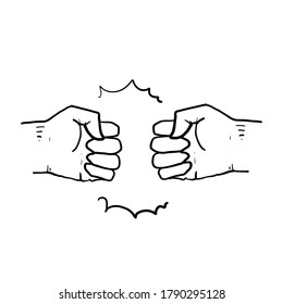 hand drawn fist bump icon illustration vector doodle