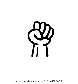 Hand drawn fist. Simple vector icon