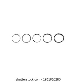 hand drawn five circles. sketch circles