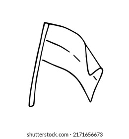 Estilo de doodle de la bandera dibujada a mano, signo patriótico nacional. 
Dibujo simple minimalista, pintado rápido. Cartel de sketch del Día de la Independencia. Aislado. Ilustración del vector