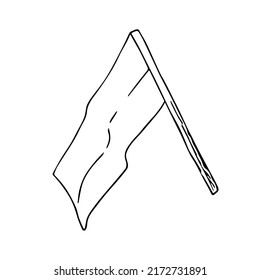 Hand drawn flag doodle style, national patriotic sign. 
Minimalistic simple drawing, quick painted. Sketch banner for Independence day.Isolated. Vector illustration