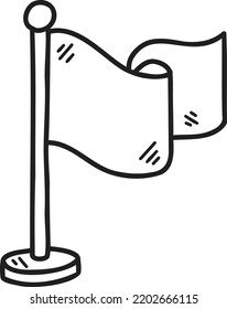Hand Drawn the flag is waving illustration isolated on background