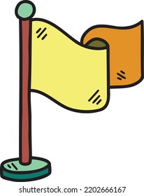 Hand Drawn the flag is waving illustration isolated on background