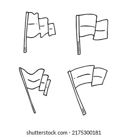 Hand drawn flags doodle style, national patriotic sign. 
Minimalistic simple drawing, quick painted. Sketch banners for Independence day.Isolated. Vector illustration