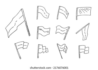 Hand Drawn Flags Doodle Style National Stock Vector (Royalty Free ...