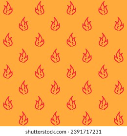 Hand Drawn Flames Vector Seamless Pattern