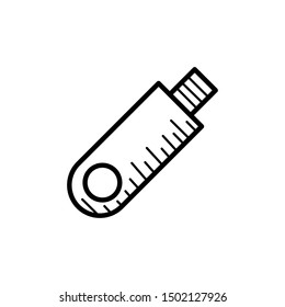 Hand drawn Flash Drive isolated on a white. Sketch. Vector illustration.