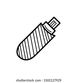 Hand drawn Flash Drive isolated on a white. Sketch. Vector illustration.