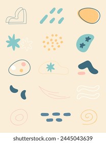 Hand Drawn Flat Abstract Doodle Vector Element Bundle