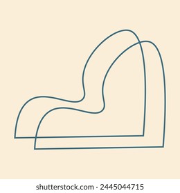 Dibujado a mano elemento de Vector de garabato abstracto plano