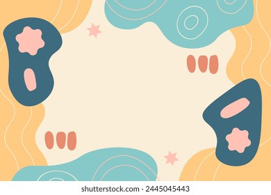 Hand drawn flat abstract doodle vector element background template