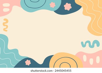 Hand drawn flat abstract doodle vector element background template