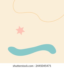 Hand drawn flat abstract doodle vector element background template