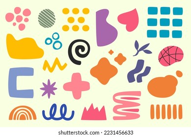 hand drawn flat abstract shape background