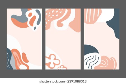 hand drawn flat abstract shapes covers collection