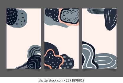 hand drawn flat abstract shapes covers collection