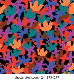 Hand drawn flat abstract shapes pattern design