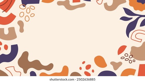 Hand drawn flat abstract shapes background vector design in eps 10