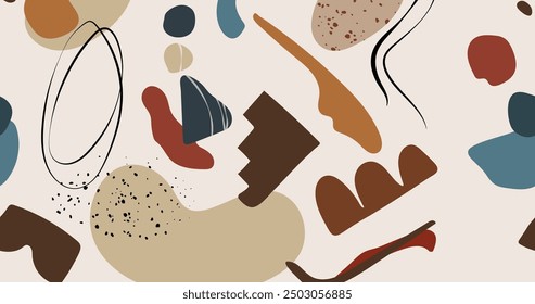 Hand drawn flat abstract shapes pattern vector design in eps 10