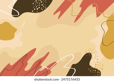 Hand drawn flat abstract terracotta background