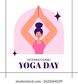 Fondo plano dibujado a mano para el día de yoga Ilustración de contenido de redes sociales