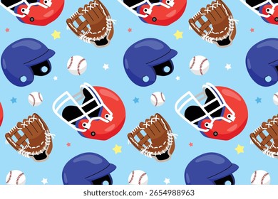 Fundo de capacete de beisebol plano desenhado à mão