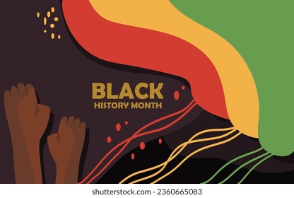 Hand drawn flat black history month vector illustration