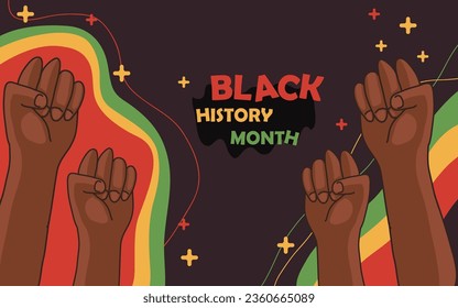 Hand drawn flat black history month vector illustration