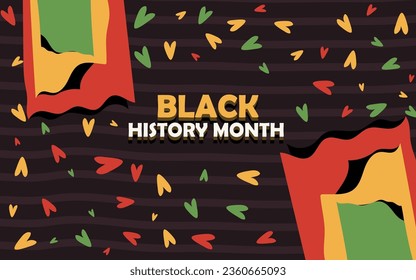 Hand drawn flat black history month vector illustration