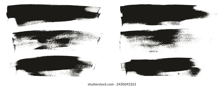 Hand Drawn Flat Calligraphy Paint Brush Regular Long Background High Detail Abstract Vector Background Set 